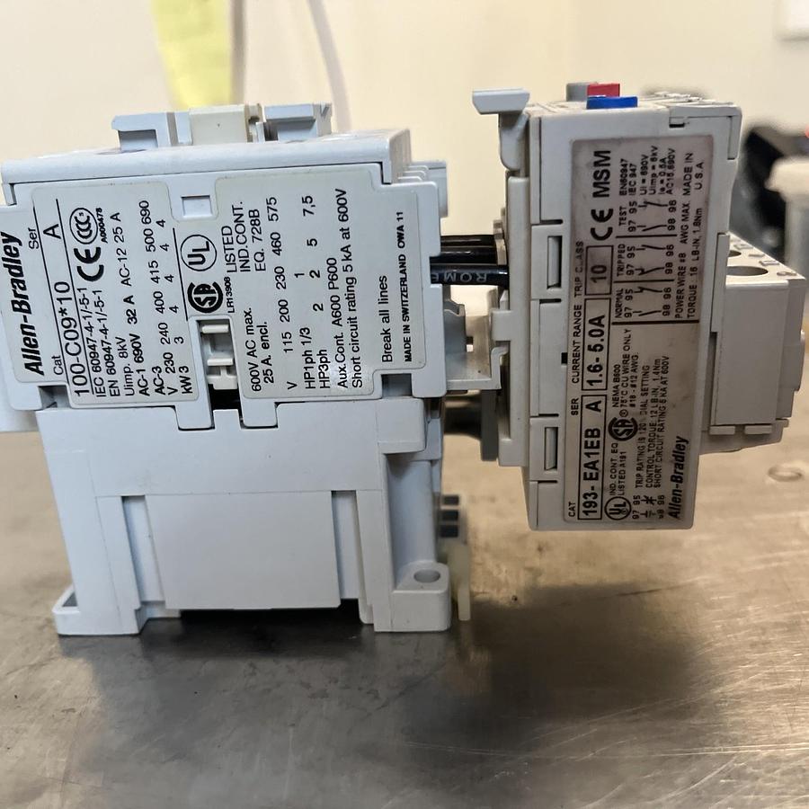 Used ALLEN BRADLEY,100-C09*10,STARTER 120V COIL 5HP 460V 5A OVERLOAD