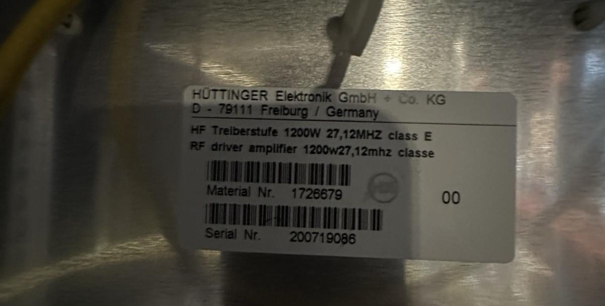 Used Trumpf,TruPlasma Coax 7018,18KW Generator & Control Cabinet for Trulaser 2030