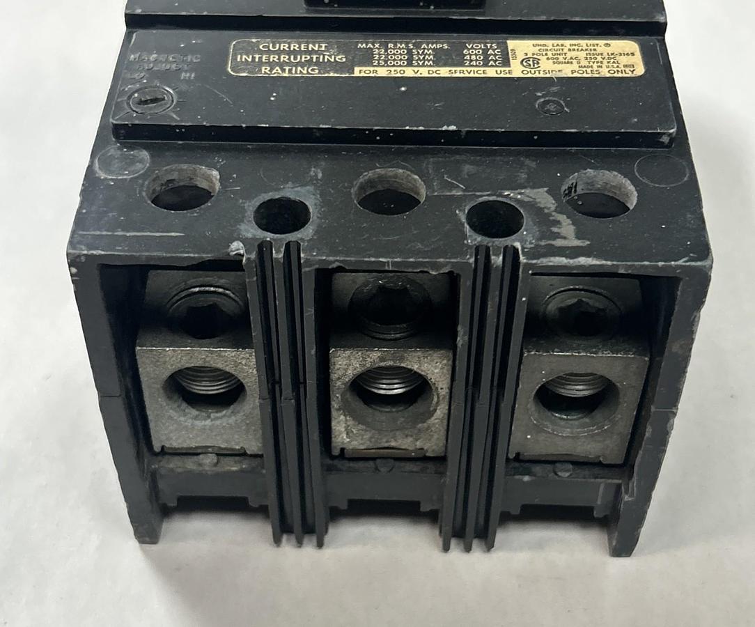 Used SQUARE D,KAL36150,CIRCUIT BREAKER 150A 600V 3P