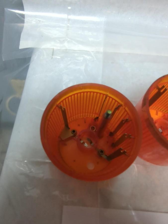 Used TELEMECANIQUE,XVA-LC3,ORANGE STACK LIGHT 7W 240V NO LAMP LOT OF 4 PRE-OWNED