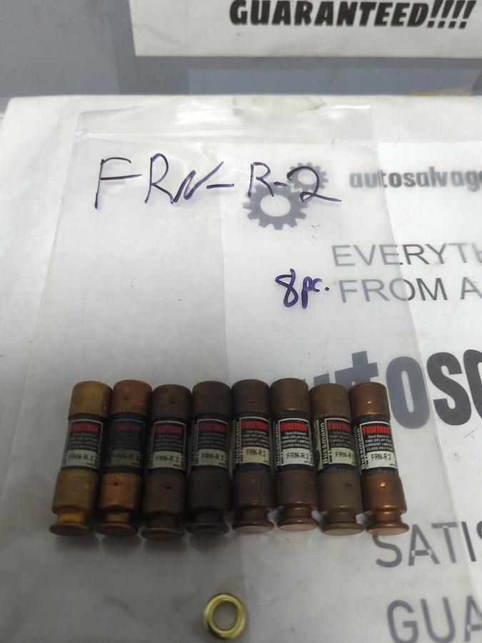 COOPER BUSSMANN,FRN-R-2,FUSETRON 2 AMP FUSE LOT OF 8 NOS