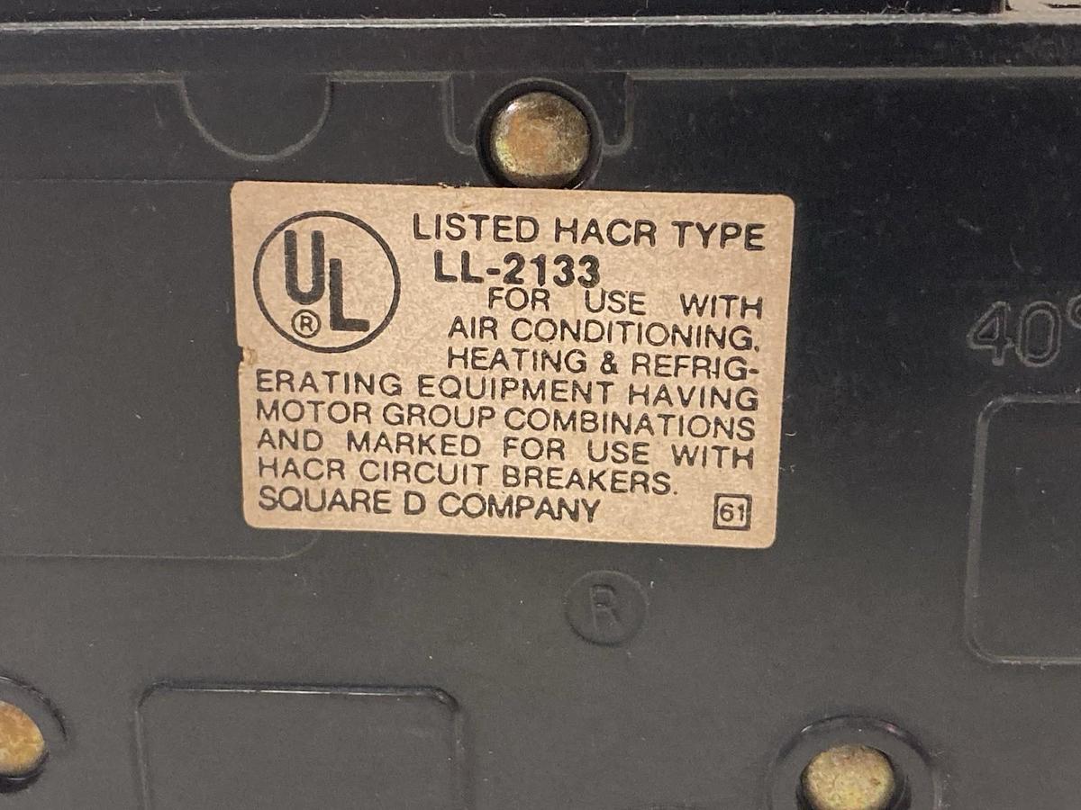 Used Square D,LL-2133,3-Pole Circuit Breaker 240Vac Type QO