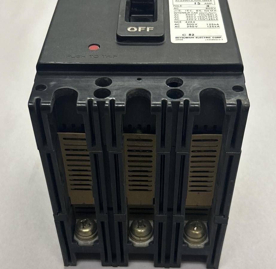 Used MITSUBISHI,NF100-RB,NO-FUSE BREAKER 15A 600V 3P