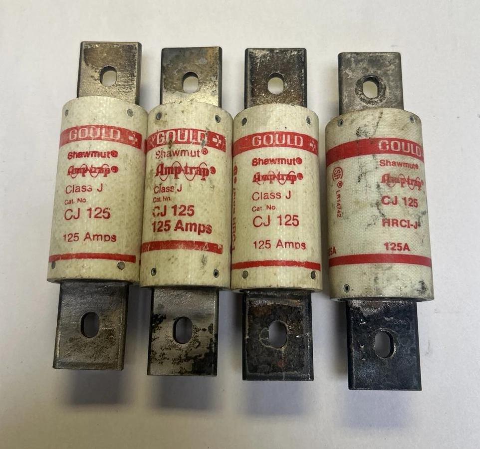 Used GOULD SHAWMUT,CJ125,FUSE 125A 600V LOT OF 4