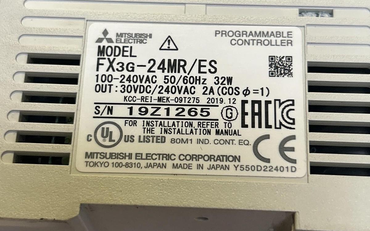 Used MITSUBISHI,FX3G-24MR/ES,PROGRAMMABLE CONTROLLER