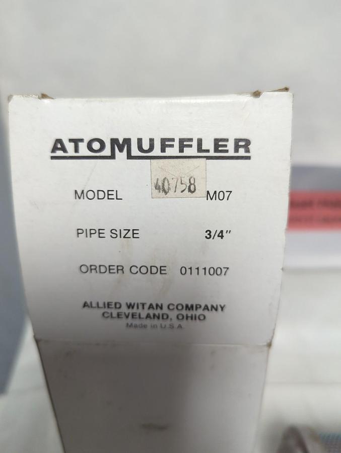 ATOMUFFLER,M07,AIR EXHAUST MUFFLER 3/4 INCH PIPE SIZE NOS