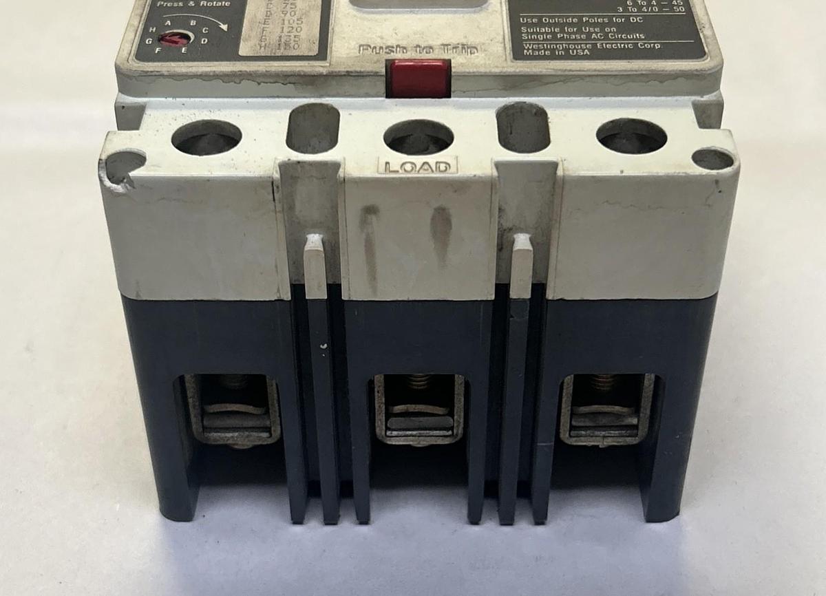 Used WESTINGHOUSE,HMCP015E0C,CIRCUIT BREAKER 15A 600V 3P