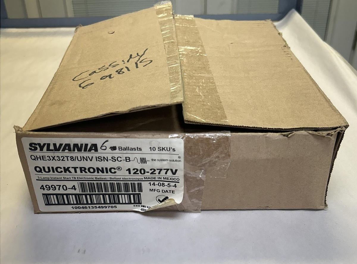 SYLVANIA,49970-4,3-LAMP INSTANT START BALLAST LOY OF 6 NOS