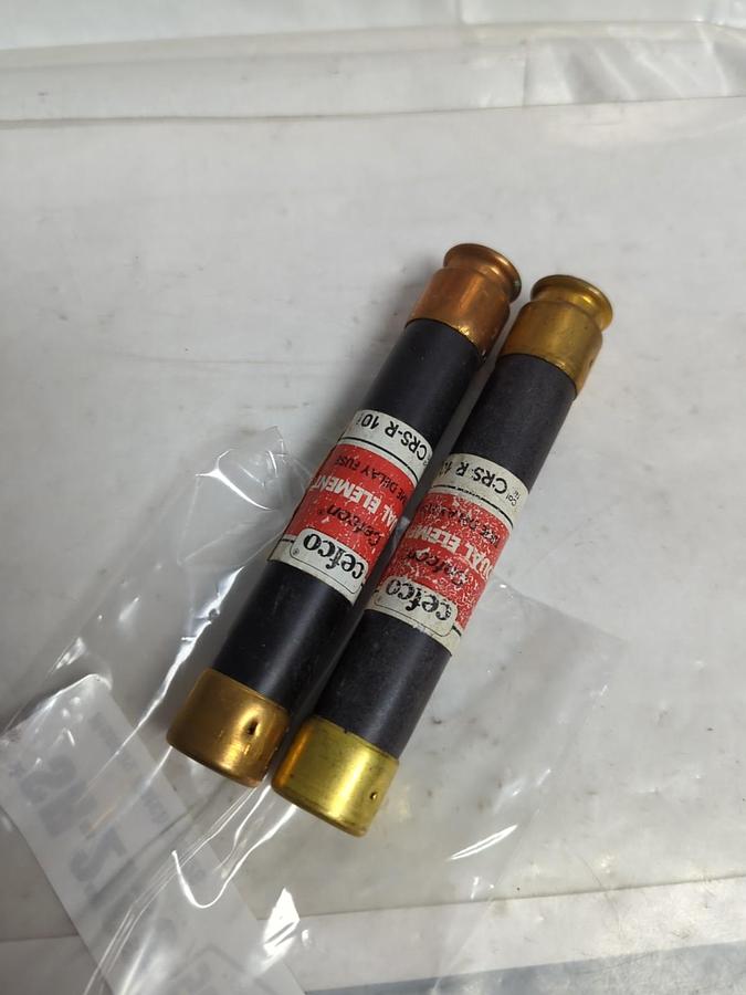Used CEFCO,CRS-R-10,TIME-DELAY 10 AMP FUSE LOT OF 2 PRE-OWNED