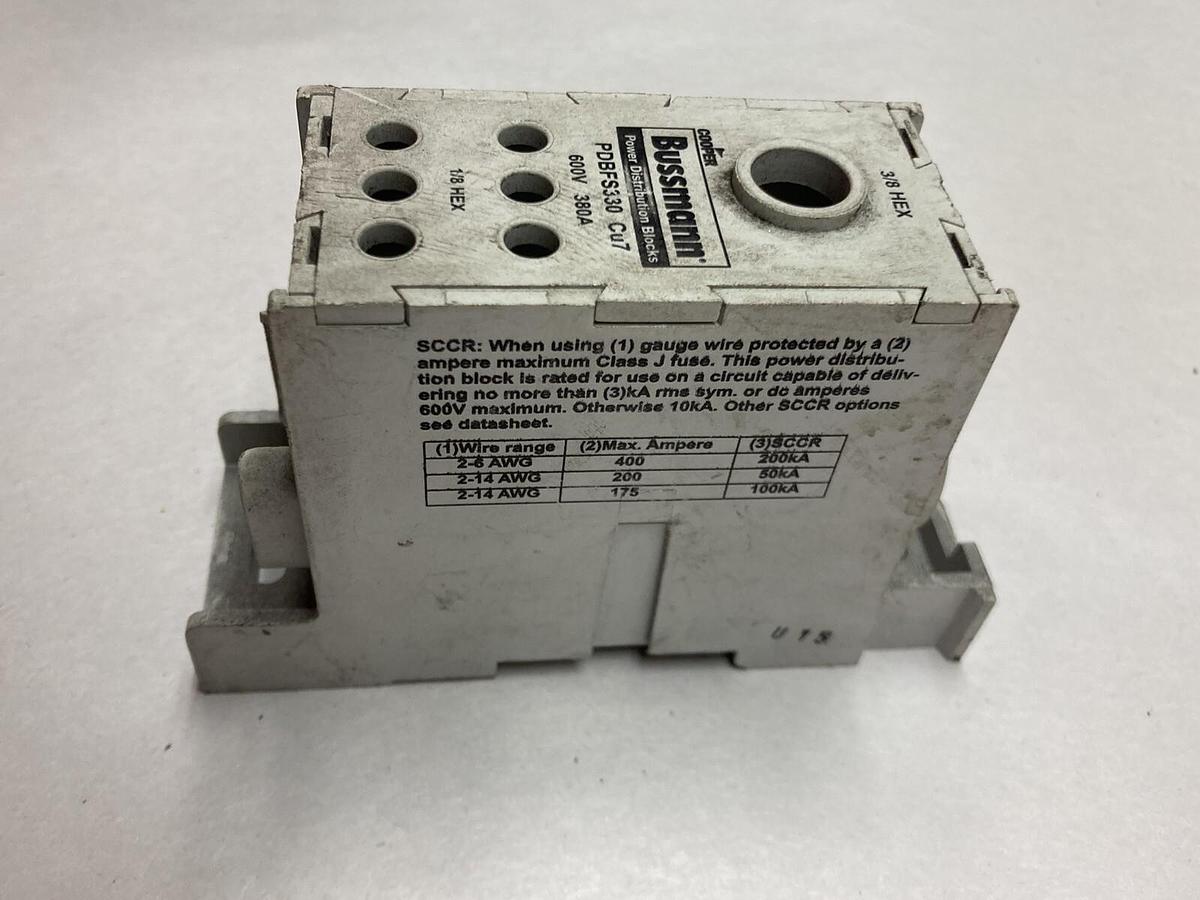 Used Bussmann,PDBFS330 Cu7,Power Distribution Block