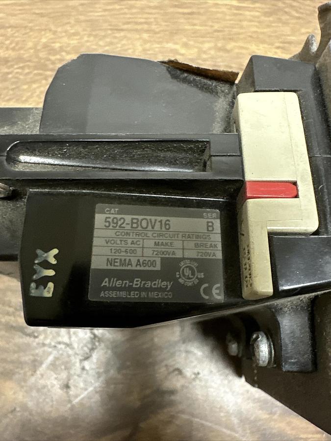 Used Allen Bradley,592-BOV16,Overload Relay