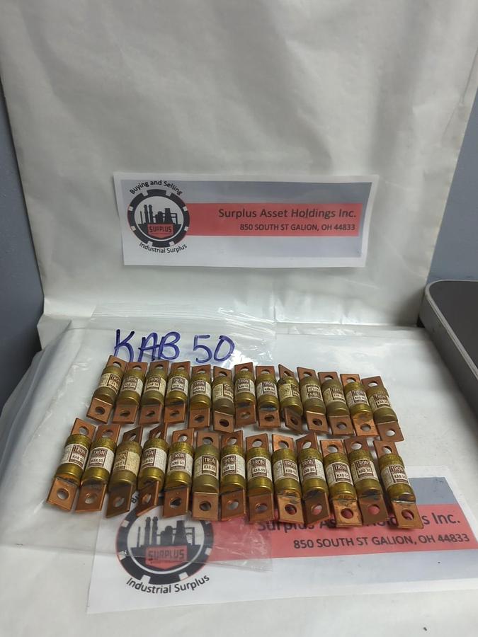 COOPER BUSSMANN,KAB-50,RECTIFIER FUSE 50 AMP LOT OF 26 NOS