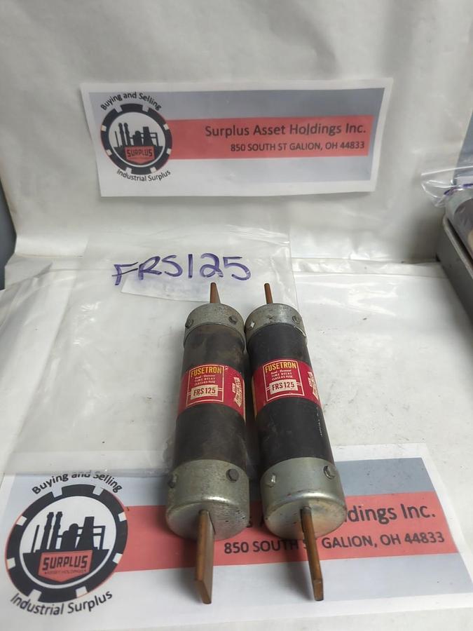 Used COOPER BUSSMANN,FRS-125,FUSETRON 125 AMP FUSE LOT OF 2 PRE-OWNED