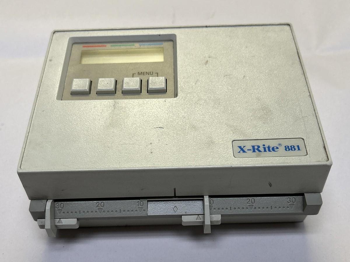 Used X-RITE,MODEL 881,AUTOMATIC PHOTOGRAPHIC CONTROL STRIP DENSITOMETER