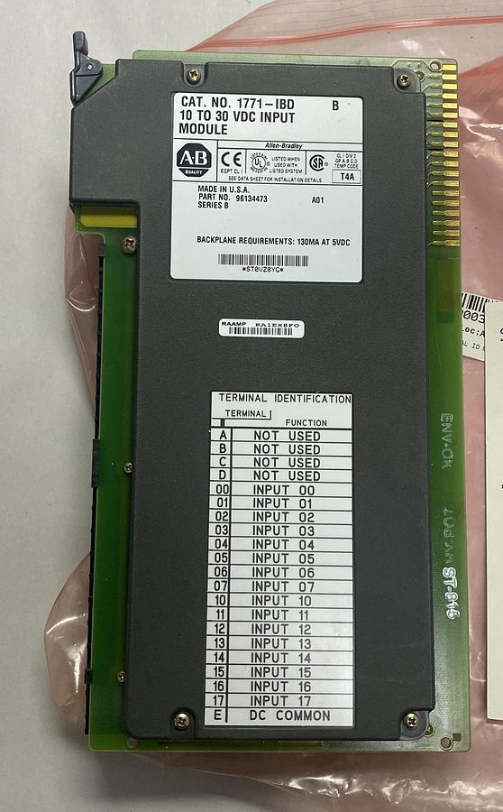 Used ALLEN BRADLEY,1771-IBD,SER B INPUT MODULE REFURBISHED