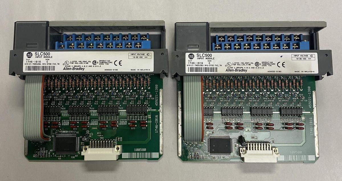 Used Allen-Bradley,1746-IB16,Ser C Input Module Lot Of 2