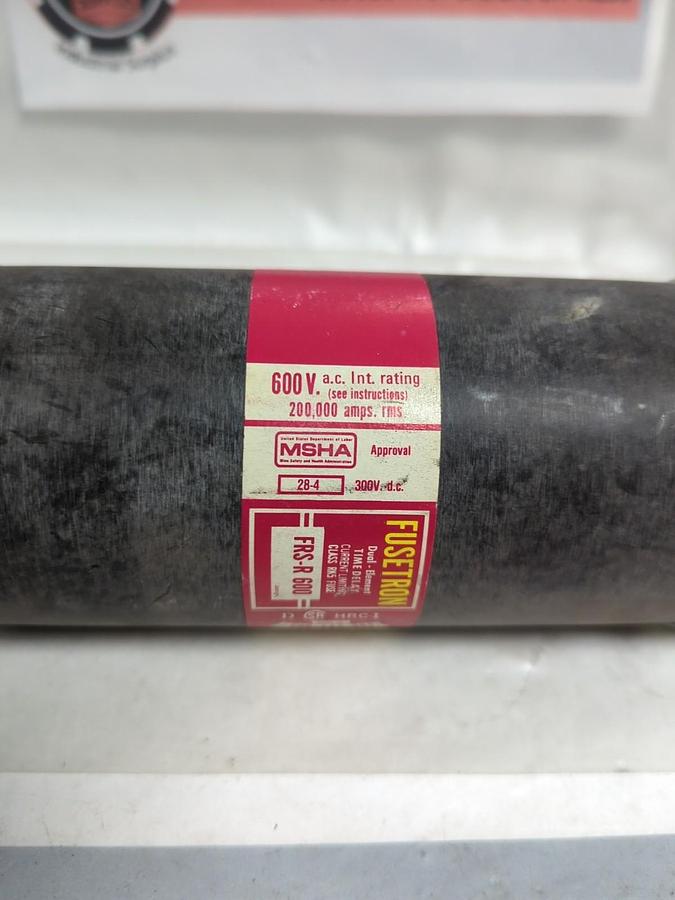 Used COOPER BUSSMANN,FRS-R-600,FUSETRON 600 AMP FUSE PRE-OWNED
