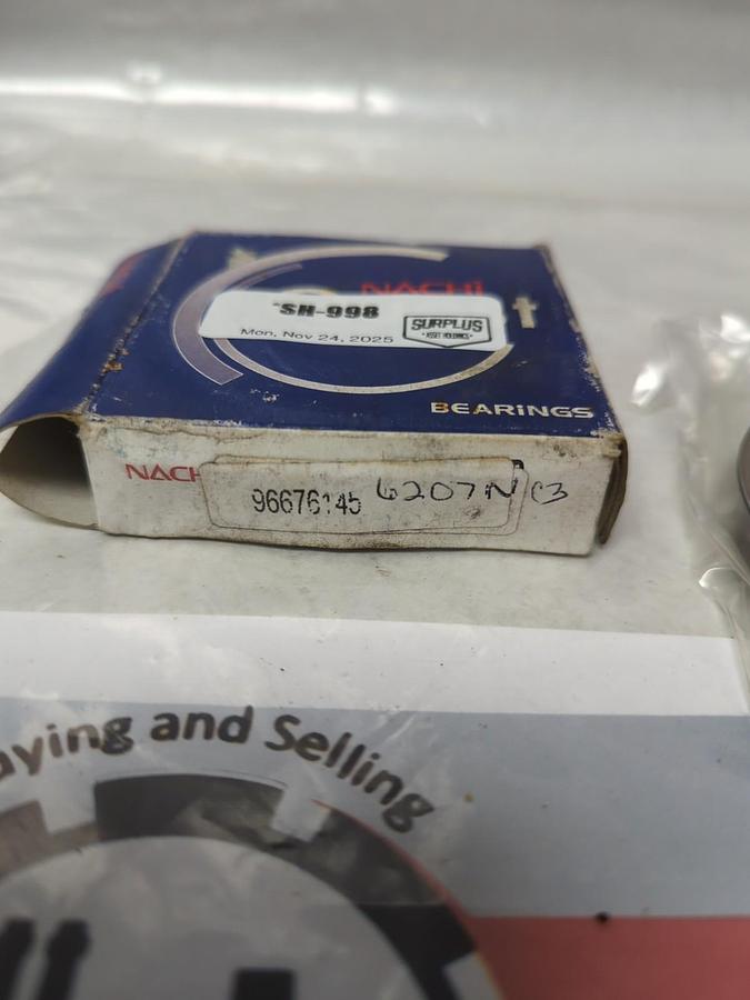 NACHI,6207N C3,DEEP GROOVE BALL BEARING WITH SNAP RING NOS