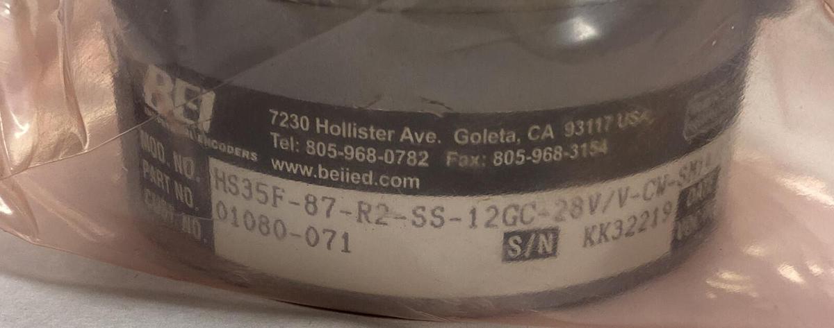 Used BEI,01080-071 HS35F-87-R2-SS-12GC-28V/V-CW-SM14/19,Rotary Encoder NOS