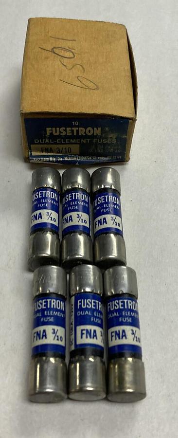 Cooper Bussmann,FNA 3/10,Fusetron Fuse Lot Of 6