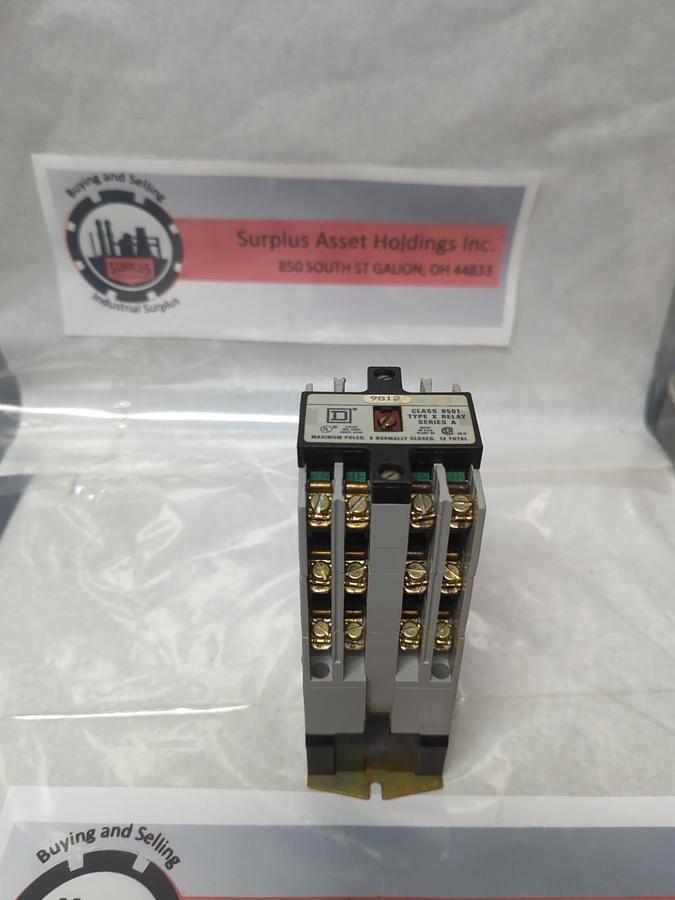 Used SQUARE D,8501-X0-00,INDUSTRIAL CONTROL RELAY SERIES A PRE-OWNED
