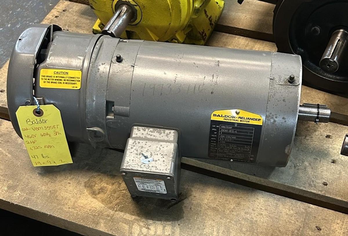 Used BALDOR,VBM3558T,BRAKE MOTOR 208-230/460V 1725RPM 3PH 143TC FRAME