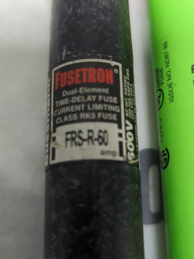 COOPER BUSSMANN,FRS-60,FUSETRON 60 AMP FUSE LOT OF 2 NOS