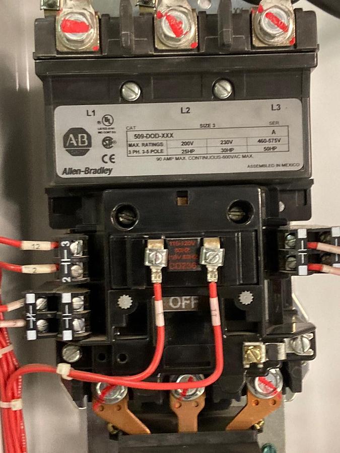 Used Allen-Bradley,2100 2112,Size 3 Fused MCC 32 Inch Starter Feeder Bucket