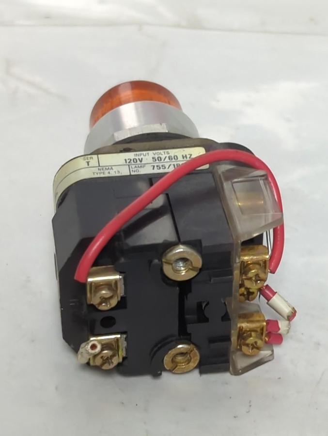 Used ALLEN BRADLEY,800T-PT16,SERIES T AMBER PUSHBUTTON PRE-OWNED
