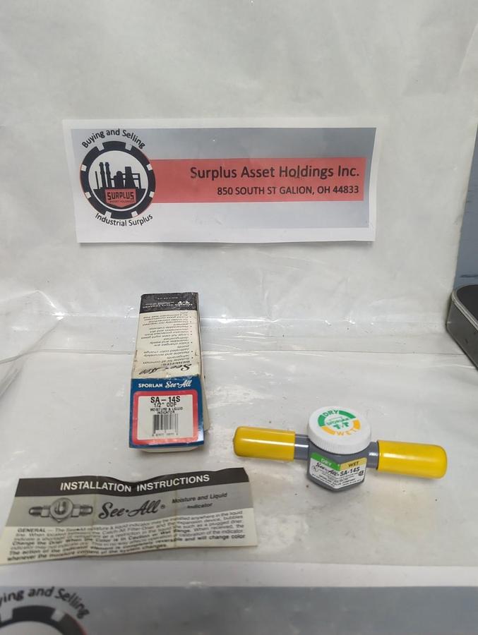 SPORLAN,SA-14S,MOISTURE & LIQUID INDICATOR 1/2 INCH ODF NOS