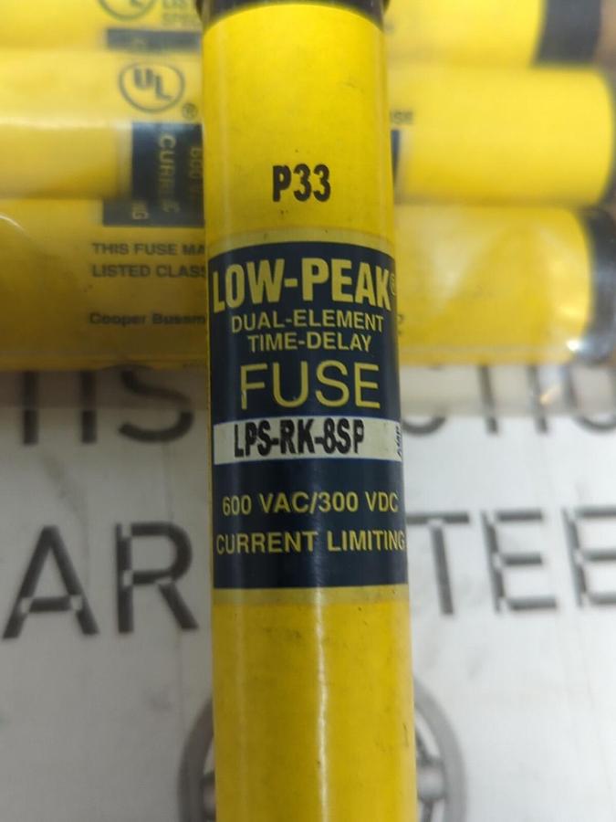 COOPER BUSSMANN,LPS-RK-8SP,LOW PEAK 8 AMP FUSES LOT OF 7