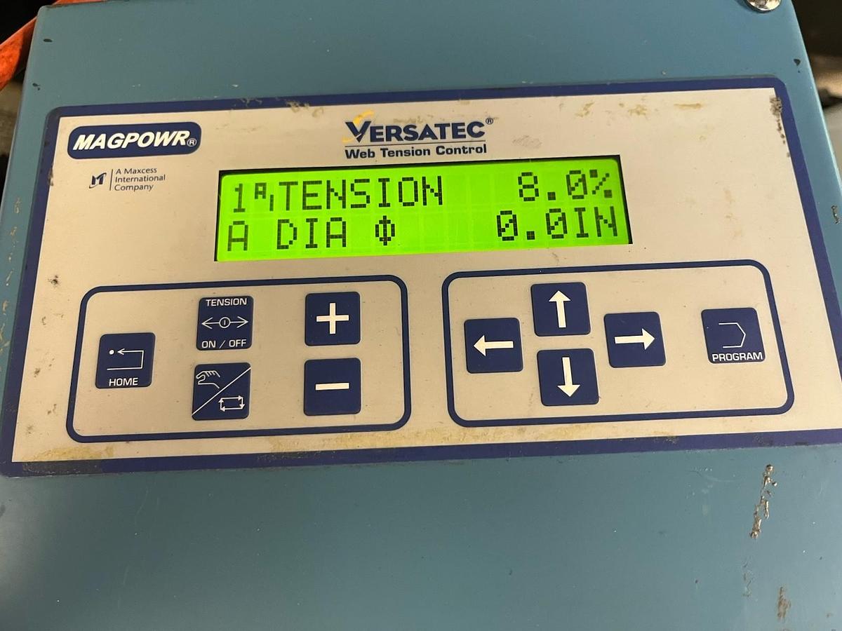 Used MAGPOWR VERSATEC,VTCE,WEB TENSION CONTROLLER W/ IPTE PRESSURE TRANSDUCER