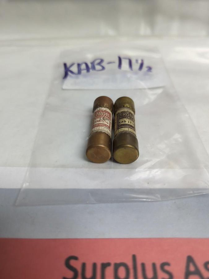 Used COOPER BUSSMANN,KAB-17-1/2,TRON 17-1/2 AMP FUSE LOT OF 2 PRE-OWNED