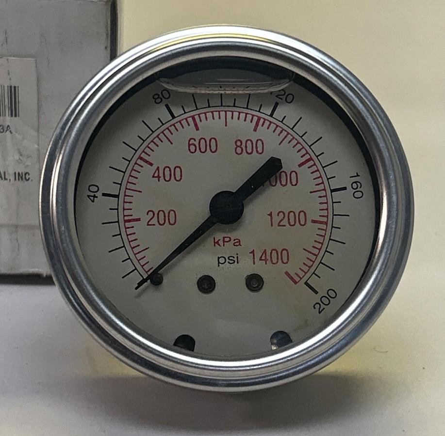 GRANGER,5WZ69,PRESSURE GAUGE 200PSI 2-1/2INCH NOS