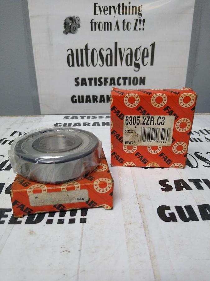 Fag,6305-2ZR-C3,Deep Groove Ball Bearing Lot of 2 NOS