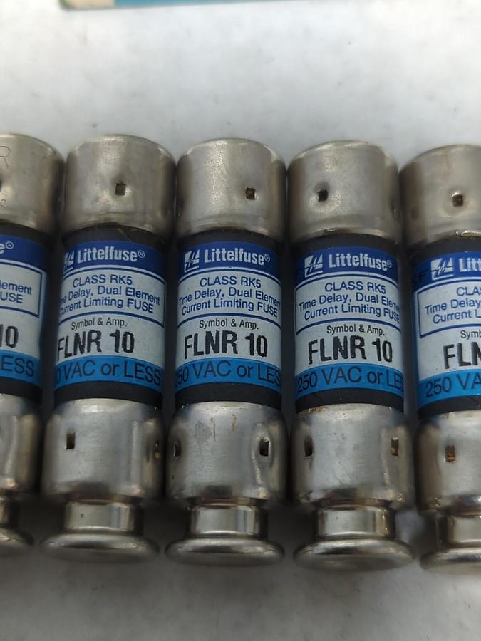 LITTELFUSE,FLNR 10,TIME-DELAY 10 AMP FUSES BOX OF 10 NOS