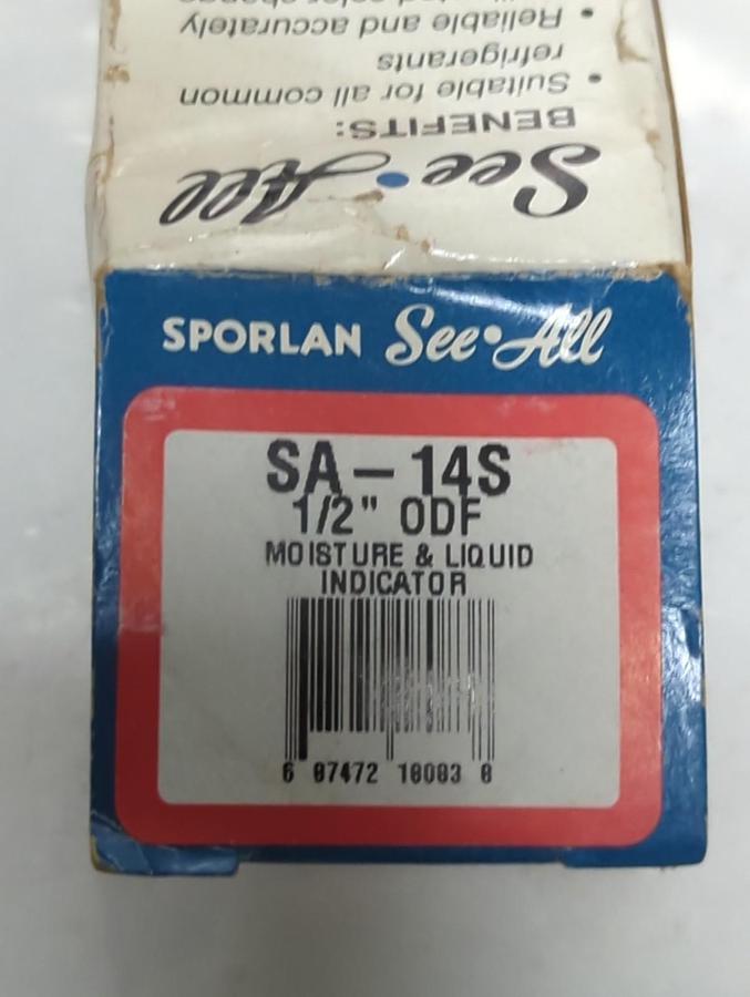 SPORLAN,SA-14S,MOISTURE & LIQUID INDICATOR 1/2 INCH ODF NOS