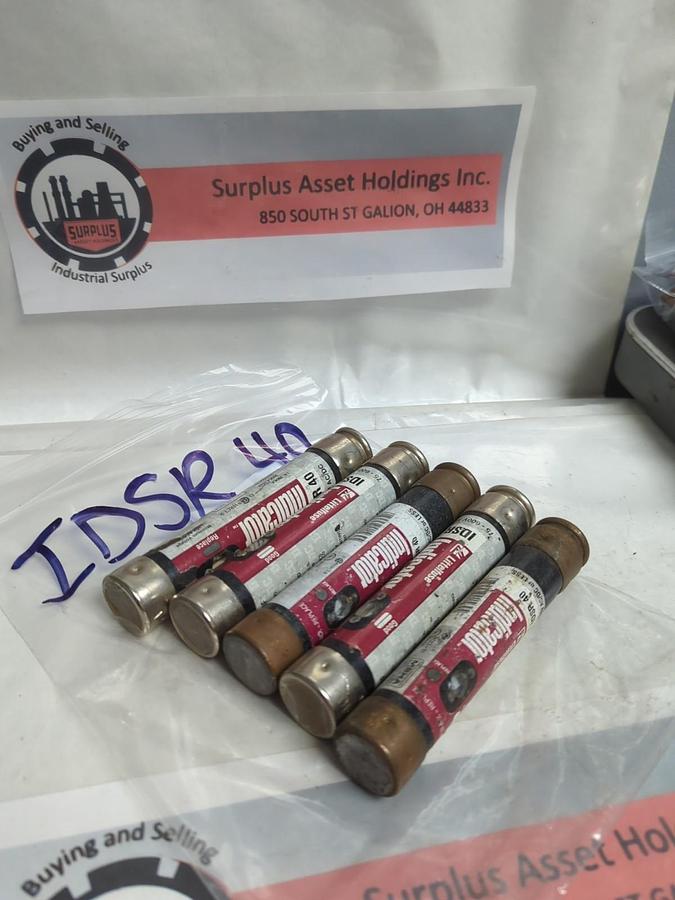 Used LITTELFUSE,IDSR40,INDICATOR FUSE 40 AMP LOT OF 5 PRE-OWNED