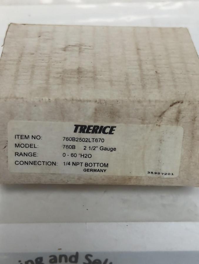 TRERICE,760B,PRESSURE GAUGE 0-60PSI 1/4 NPT LM NOS
