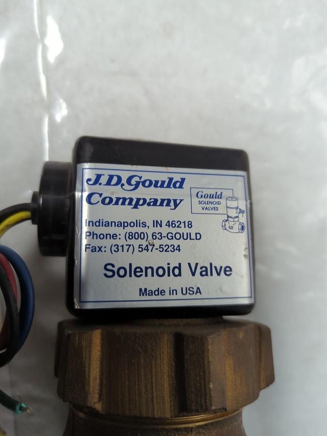 J.D. GOULD,M 3V,SOLENOID VALVE 1-1/4 INCH 10-250 PSI 120/240V NOS