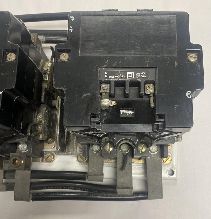 Used SQUARE D,8702SF03S1,SER A SIZE 4 REVERSING CONTACTOR 600V