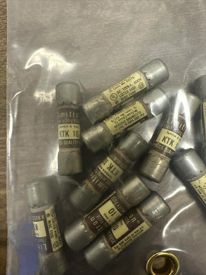 Buss,KTK10,Fast Acting Fuse Lot of 10