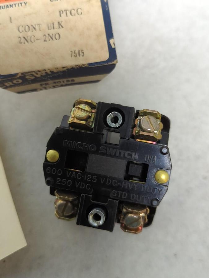 MICRO SWITCH,PTCC,TYPE PT CONTACT BLOCK NOS
