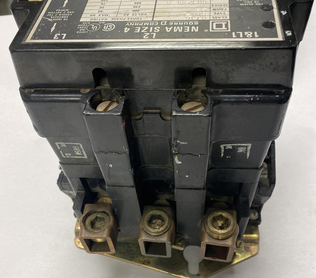 Used Square D,8736SF0-1,Size 4 Reversing Starter 135A 600V