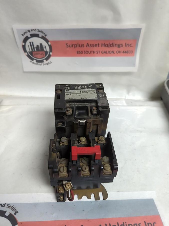 Used SQUARE D,8536-SA0-12,MOTOR STARTER SERIES B SIZE 00 600 VAC PRE-OWNED