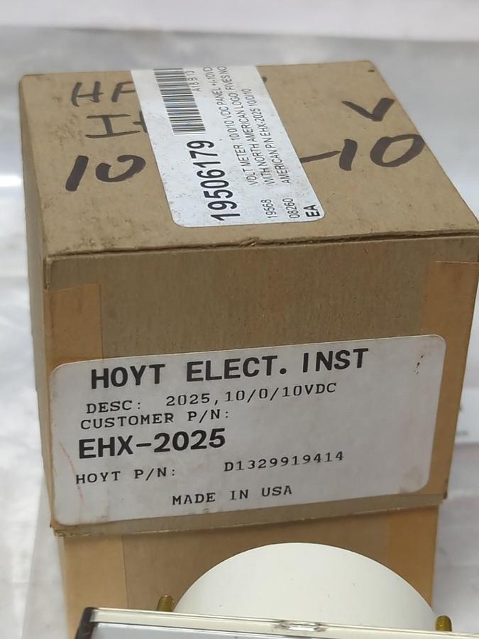HOYT,EHX-2025,PANEL MOUNT VOLT METER 10/0/10VDC LOT OF 2 NOS