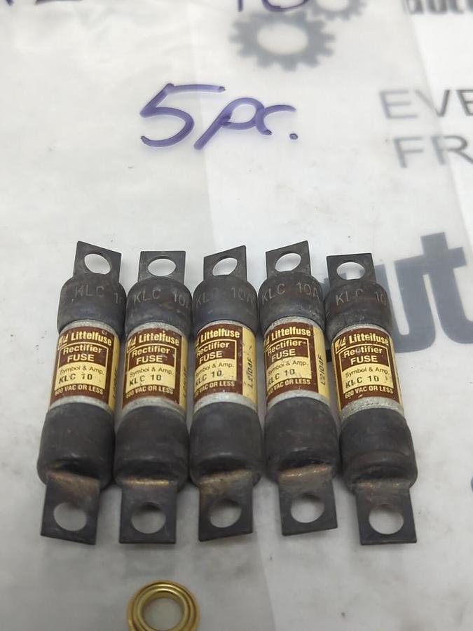 COOPER BUSSMANN,KLC10,RECTIFIER 10 AMP FUSE LOT OF 5 NOS