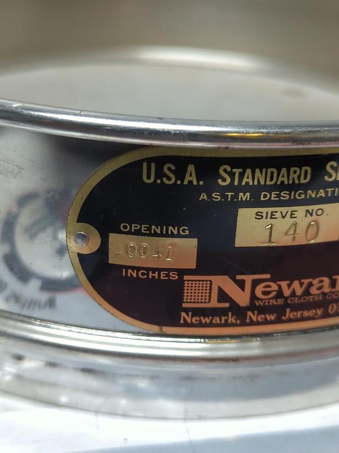 Used USA STANDARD,NO.140,TEST SIEVE 106UM .0041 INCH ASTM E-11 SPEC PRE-OWNED