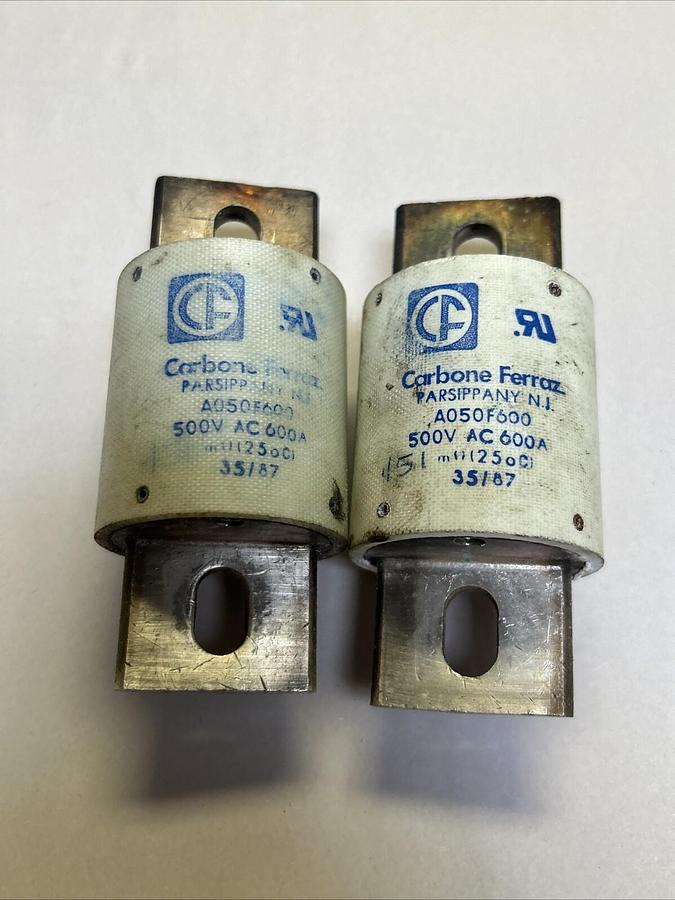 Used FFERRAZ,A050F600,FUSE 600A 500V LOT OF 2