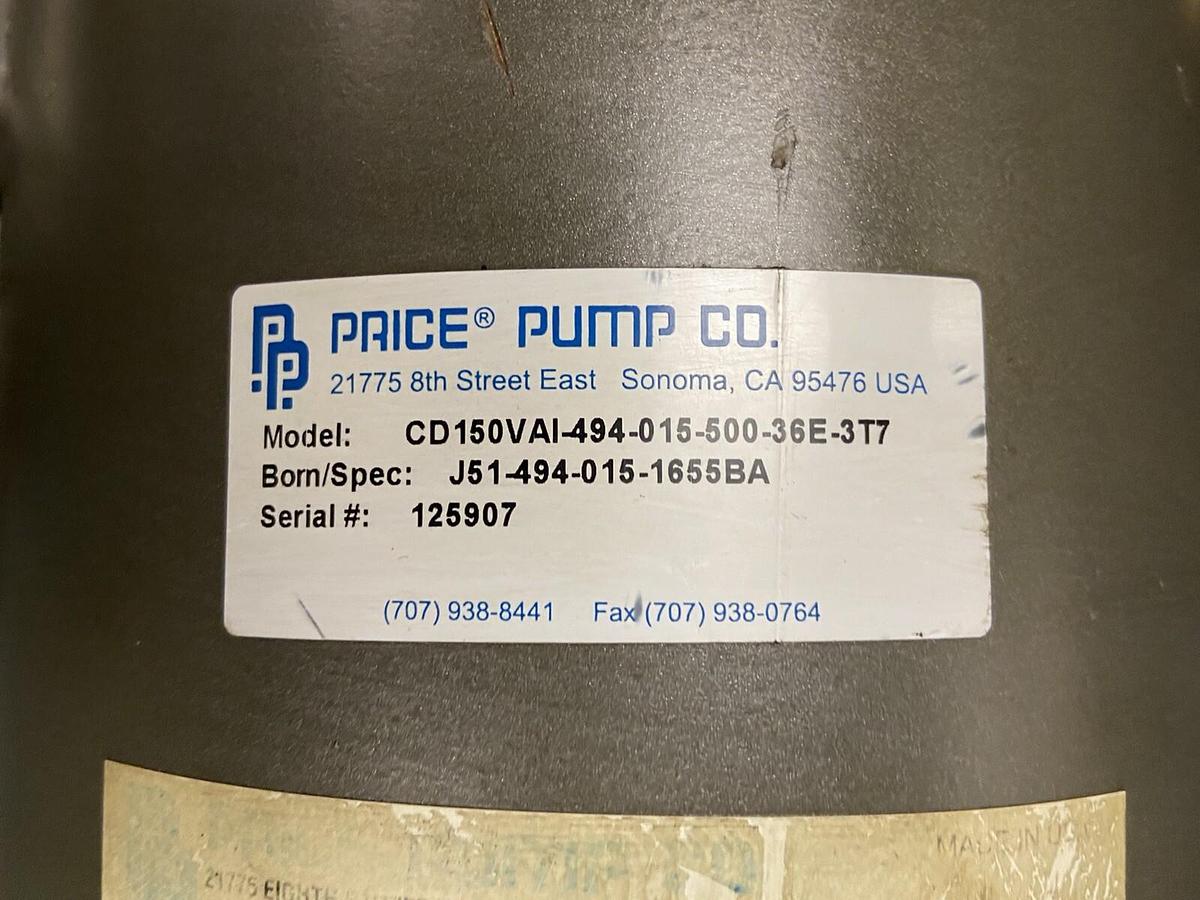 Price,CD150VAI-494-015-500-36E-3T7,Centrifugal Pump 1-1/2x2x5 5Hp 2850RPM 1655BA